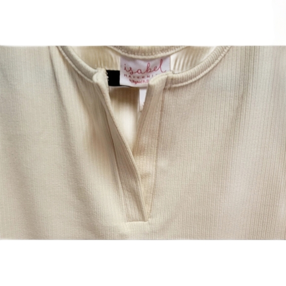 Isabel Maternity Beige Shirred Tank Top size small - Picture 2 of 7